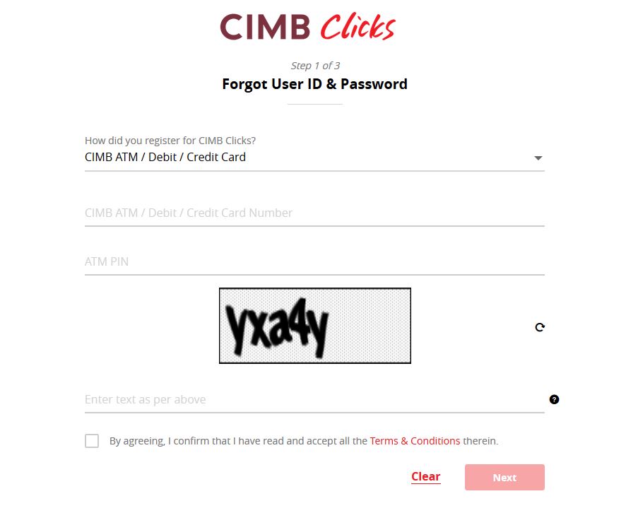 Terlupa Password CIMB Clicks