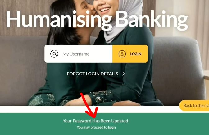 Cara Reset Password dan Username Maybank2u guna Banking Portal