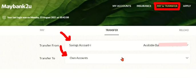 Cara Transfer Duit Dari Maybank Ke Bank Lain via Online Banking Portal