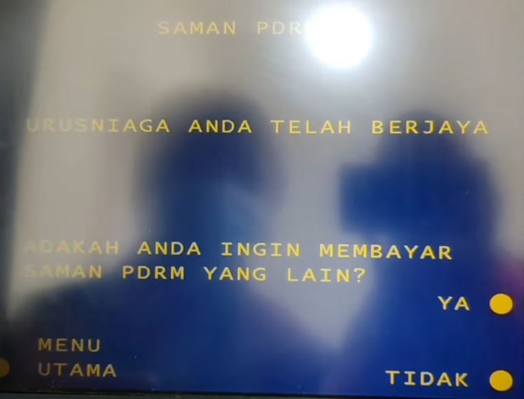 Cara Bayar Saman PDRM Melalui via ATM