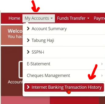 Cara Dapatkan Resit Transaksi Bank Islam guna Bank Islam Online