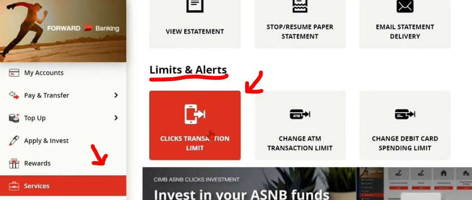 Cara Tukar Limit Transaksi CIMB Clicks via Online Banking