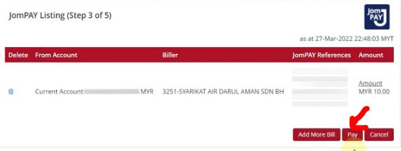 Cara Bayar Bil Air via Bank Islam Online Portal Website