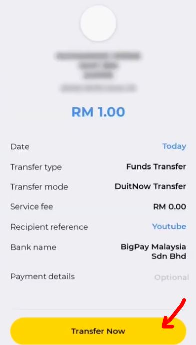 Cara Transfer Duit dari Bank ke BigPay via Apps