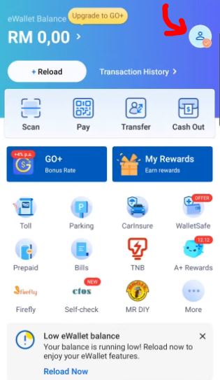 Topup Touch n GO e-Wallet Untuk Bayar Kompoun via App Online