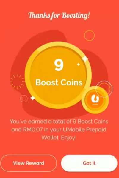 Cara Redeem Boost eWallet Coins via Online Apps