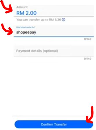 Cara Transfer Duit TNG ke ShopeePay via Apps Online