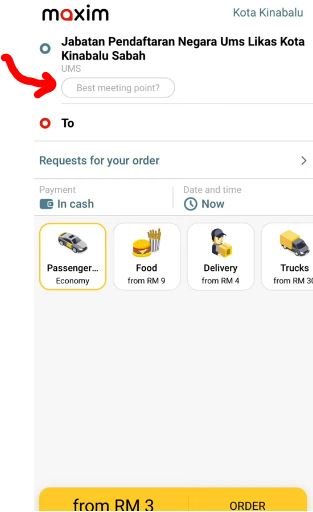 Cara Order Kereta Maxim Tempah Online